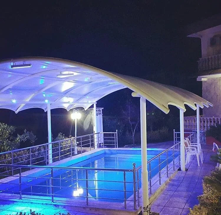 What dimensions and sizes of pool canopy are available in the market