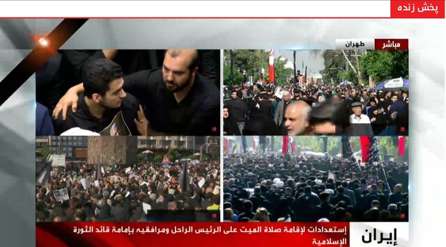 پخش زنده شبکه‌های تلویزیونی داخلی و خارجی از تشییع رئیس‌جمهور شهید