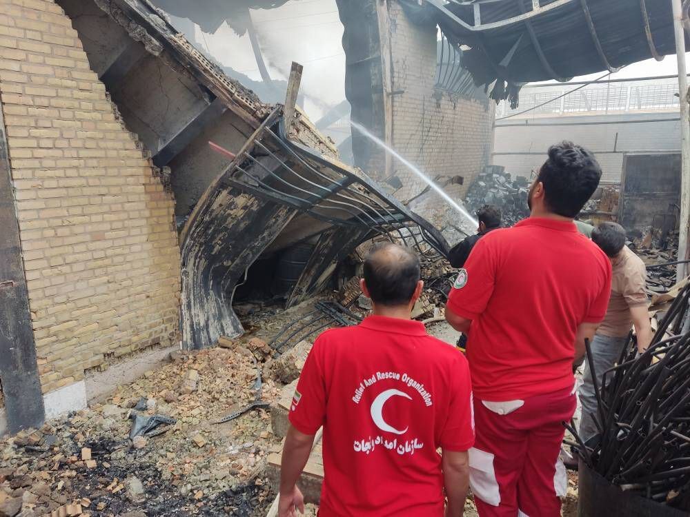 صنعت آتشسوزی در یک کارخانه شهرک صنعتی جتآباد ایوانکی